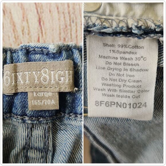 6ixty 8ight acid wash high waisted 3" denim shorts - Picture 8 of 8